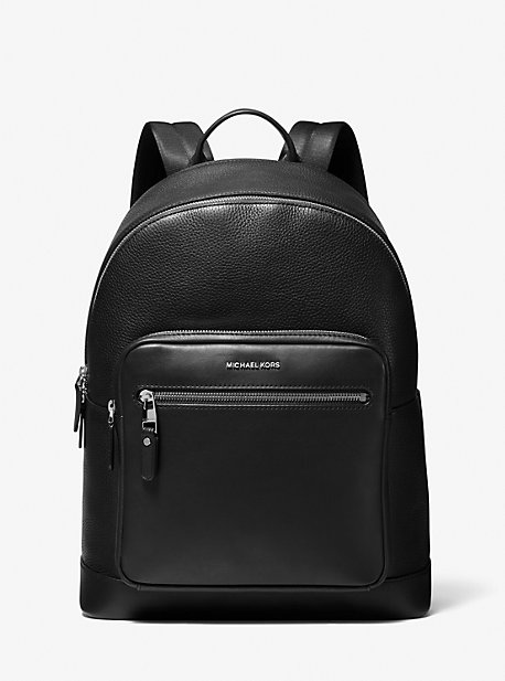 MK Hudson Pebbled Leather Backpack - Black - Michael Kors
