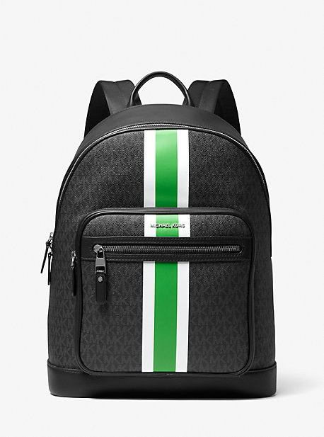 MK Hudson Logo Stripe Backpack - Palm Green - Michael Kors