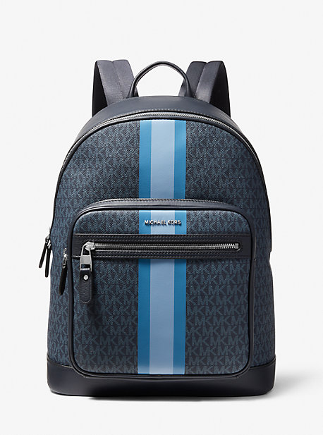 MK Hudson Logo Stripe Backpack - Chambray - Michael Kors