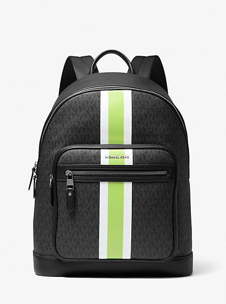 MK Hudson Logo Stripe Backpack - Bt Limeade - Michael Kors