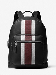 Hudson Pebbled Leather and Logo Stripe Backpack - variant_options-colors-FINDBY-colorCode-name - 33F1LHDB8L