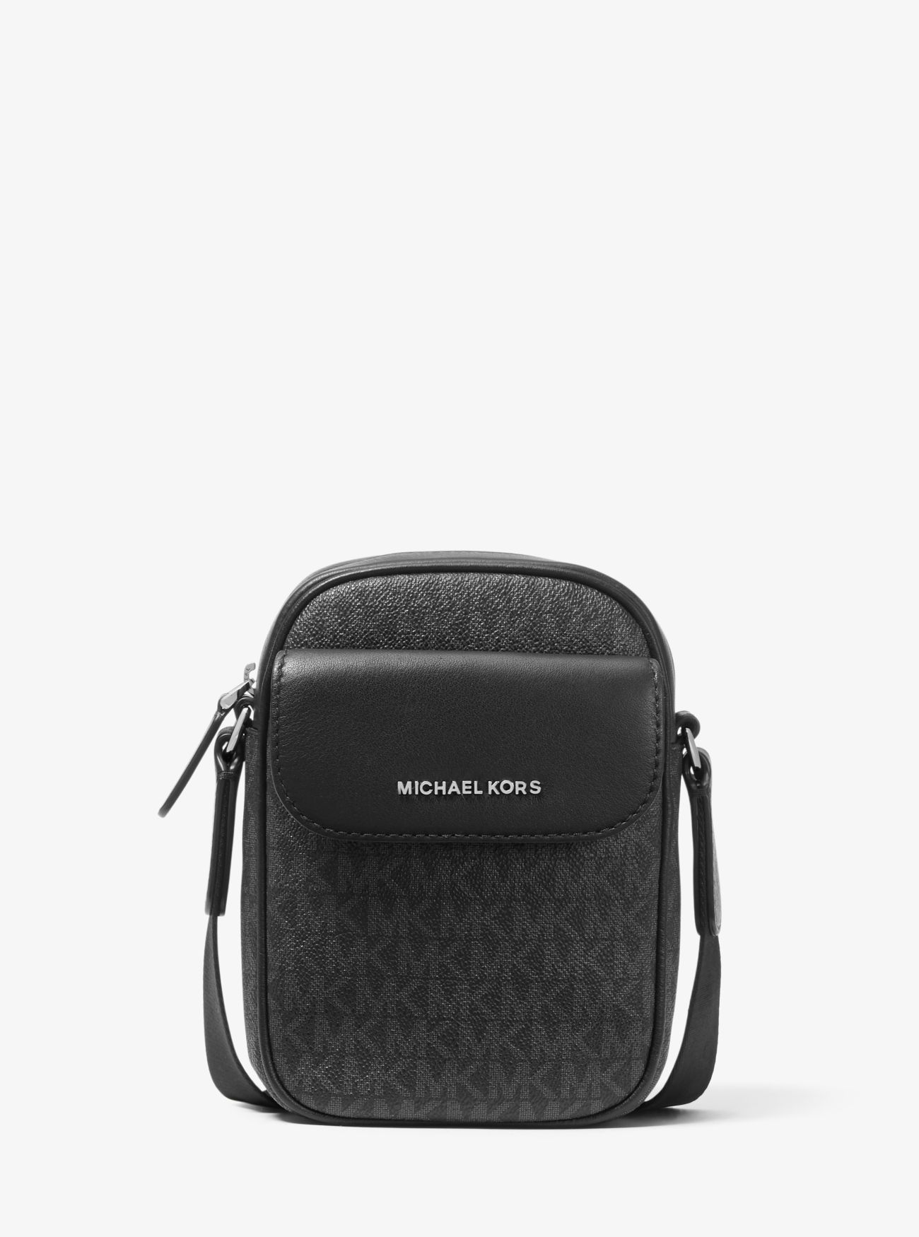 MK Hudson Logo Smartphone Crossbody Bag Black Michael Kors