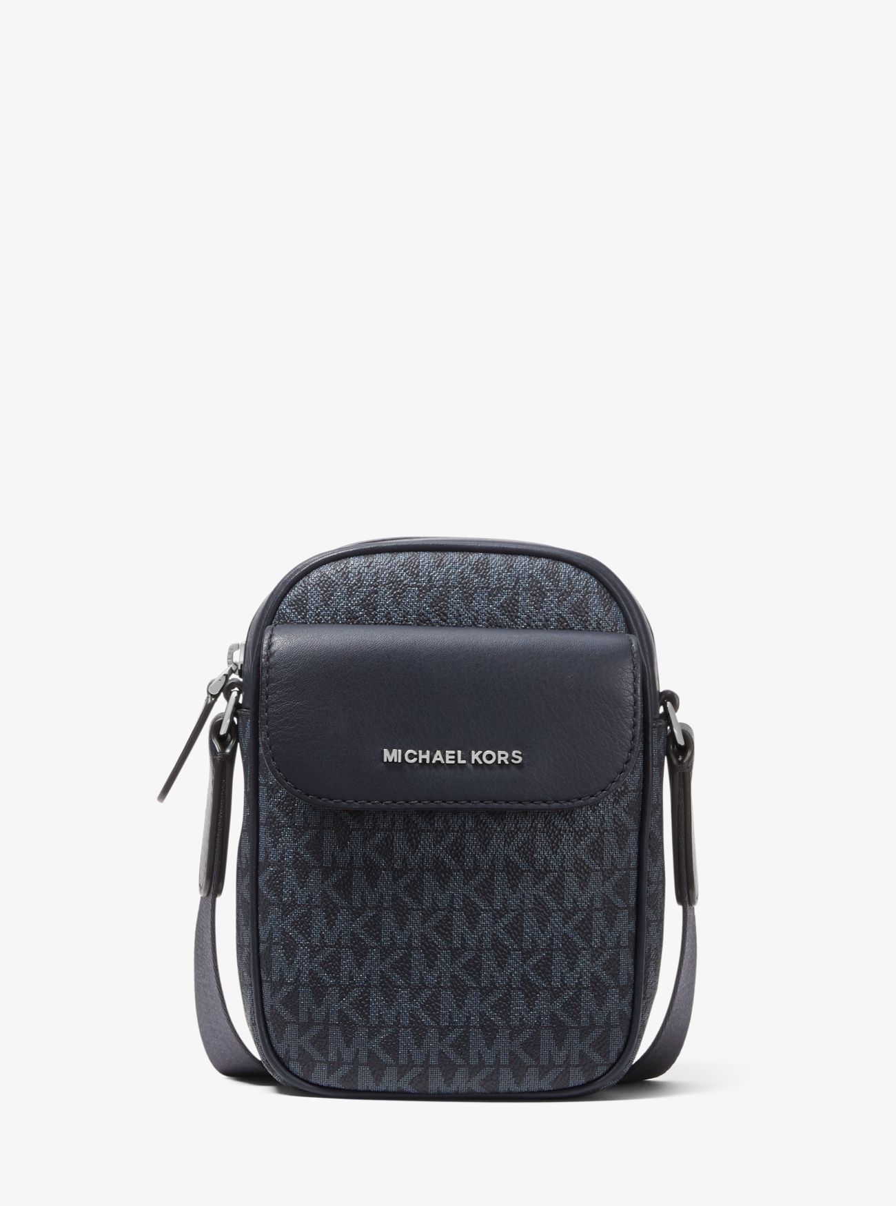 MK Hudson Logo Smartphone Crossbody Bag Admrl/plblue Michael Kors