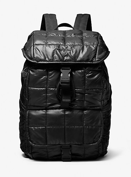 Michael Kors Stirling Quilted Recycled Polyester Backpack In Black