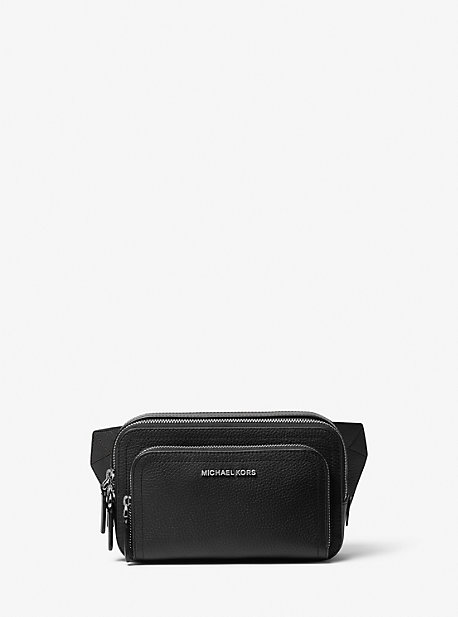 MK Hudson Small Pebbled Leather Sling Pack - Black - Michael Kors product
