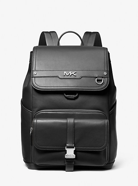 MK Varick Leather Backpack - Black - Michael Kors