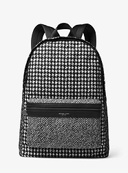 Kent Houndstooth Nylon Backpack - BLACK/WHITE - 33F8TKNB2O