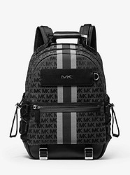 Brooklyn Logo Stripe Jacquard Backpack - BLACK/GREY - 33F9LBNB6U