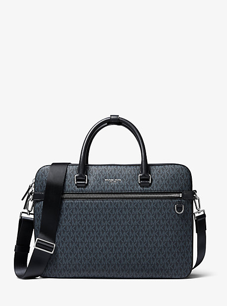 MK Henry Logo Briefcase - Admrl/plblue - Michael Kors