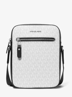 Michael Kors Henry Logo Flight Bag In White