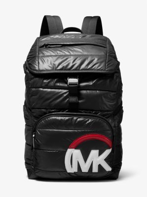 Michael Kors Brooklyn Quilted Woven Backpack In Black