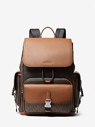 Hudson Logo and Leather Backpack - BROWN/MULTI - 33H1LHDB2C