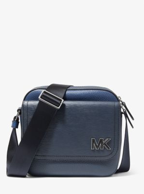 Hudson Color-Blocked Leather Messenger Bag