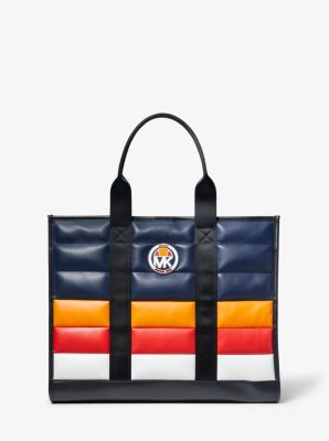 Michael Kors Mk X Ellesse Hudson Color-blocked Quilted Tote Bag In  
