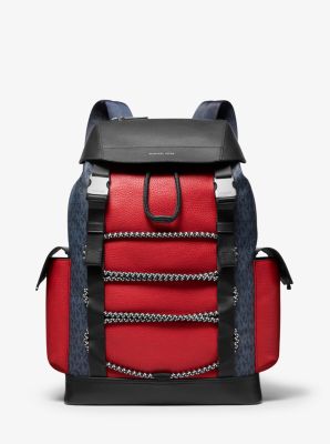 Sac à dos Greyson en mélange de matières avec logo - MIDNIGH/FLAM - Michael Kors