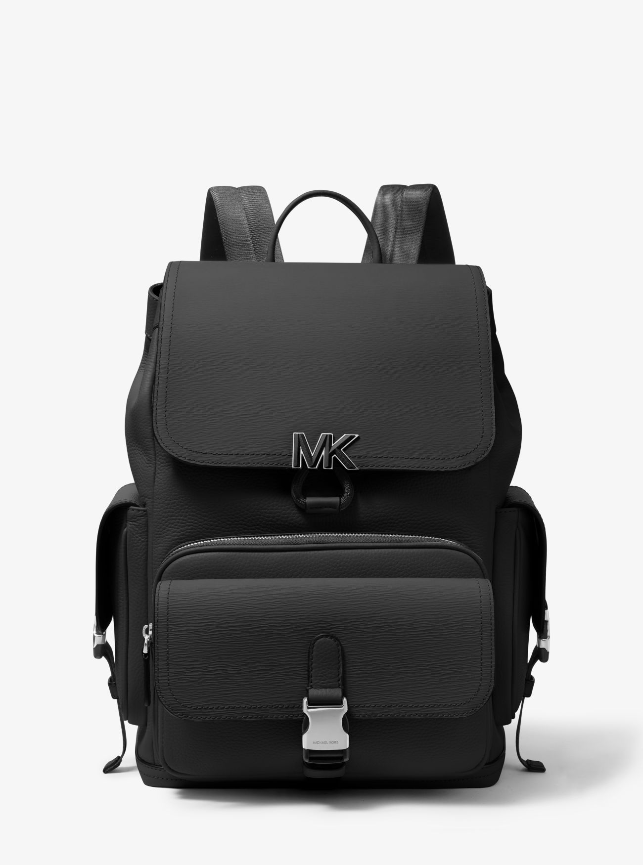 MK Hudson Leather Backpack - Black - Michael Kors