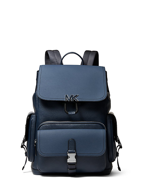 MK Hudson Leather Backpack - Navy - Michael Kors