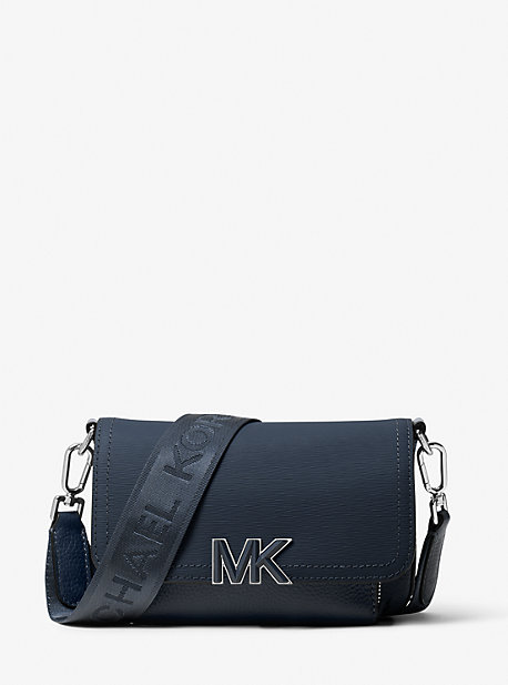MK Hudson Textured Leather Crossbody Bag - Navy - Michael Kors product