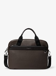 Greyson Slim Pebbled Leather Briefcase - BROWN - 33S9MGYA2L