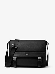 Greyson Pebbled Leather Messenger Bag - BLACK - 33S9MGYM2L