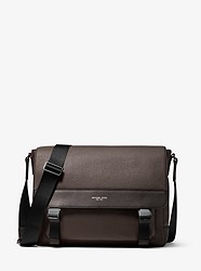 Greyson Pebbled Leather Messenger Bag - BROWN - 33S9MGYM2L