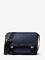 Greyson Pebbled Leather Messenger Bag - NAVY - 33S9MGYM2L