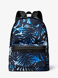 Kent Palm Print Nylon Backpack - NAVY - 33U9LKNB2R