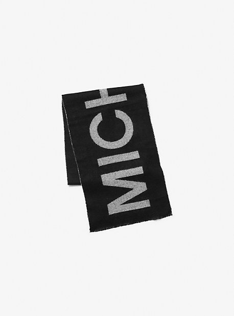 MK Oversized Logo Knit Scarf - Black/eggshell - Michael Kors product