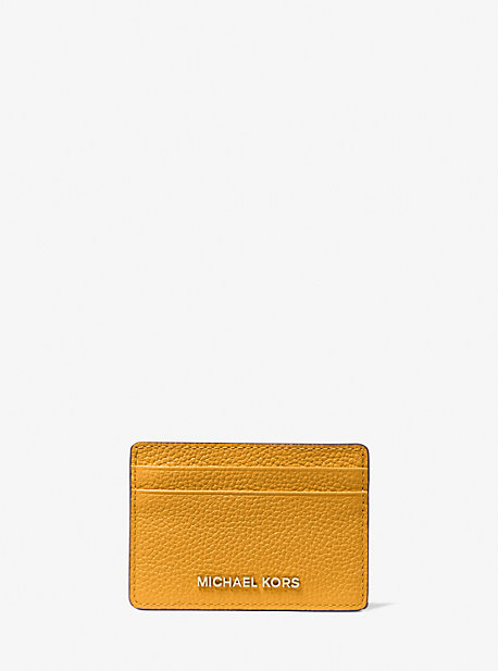 MK Pebbled Leather Card Case - Marigold - Michael Kors