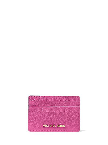 MK Pebbled Leather Card Case - French Pink - Michael Kors