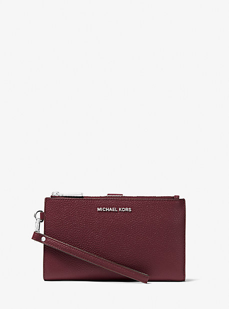 MK Adele Pebbled Leather Smartphone Wallet - Merlot - Michael Kors