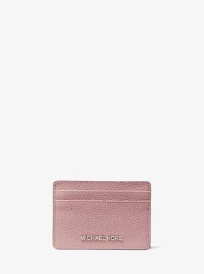 MK Pebbled Leather Card Case - Royal Pink - Michael Kors