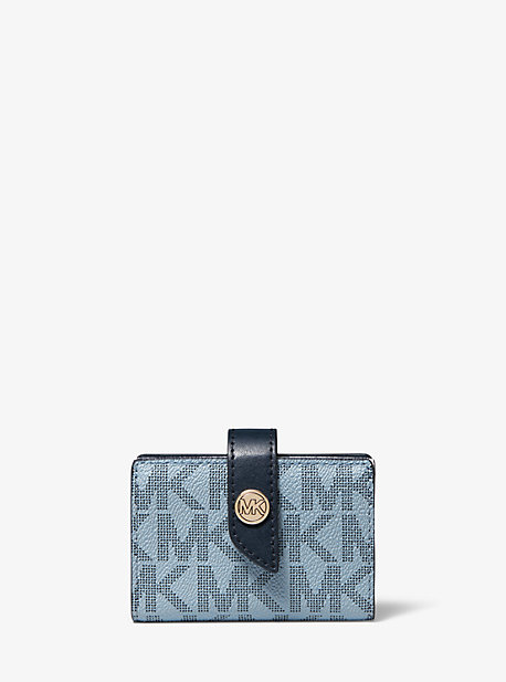 Petit portefeuille avec logo à couleurs contrastées - BLEU MARINE MULTI(BLEU) - Michael Kors
