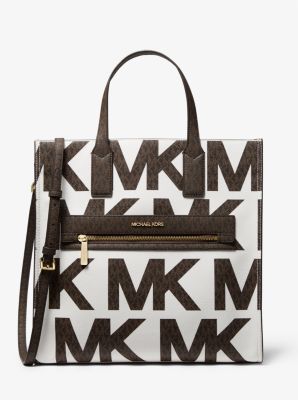 Michael Kors Kenly Large Graphic Logo Tote Bag In White