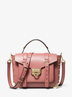 Michael Kors Manhattan Medium Leather Satchel In Pink | ModeSens