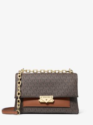 Michael Kors Cece Medium Logo Shoulder Bag In Brown