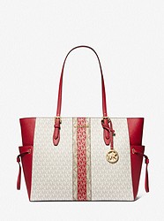 Gilly Large Color-Block Logo and Leather Tote Bag - CHILI MULTI - 35F2G2GT7B