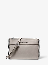 Kenly Large Pebbled Leather Crossbody Bag - PEARL GREY - 35F9SY9C9L