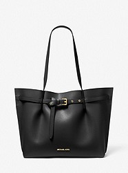 Emilia Large Pebbled Leather Tote Bag - BLACK - 35H0GU5T9T