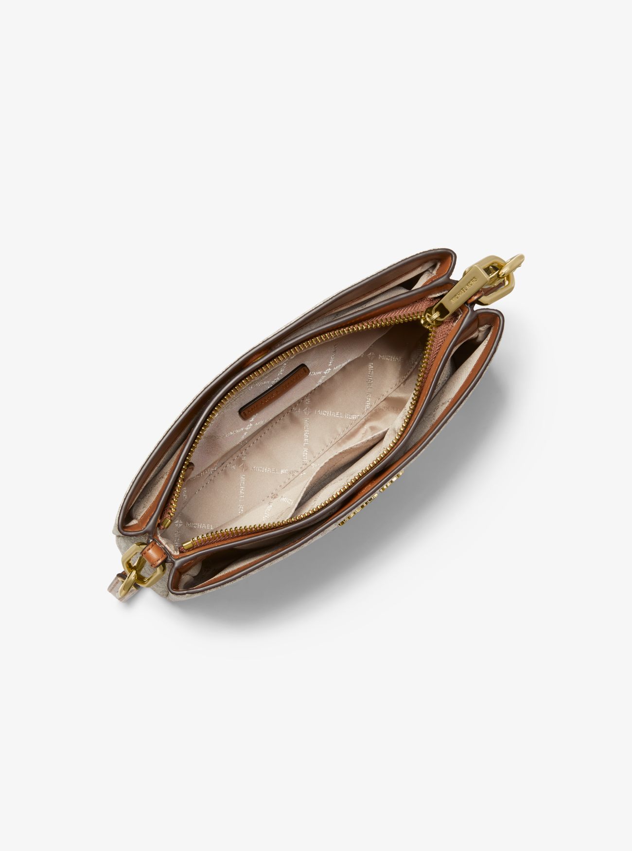 MK Trisha Medium Logo Crossbody Bag Vanilla Michael Kors