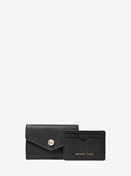 Small Saffiano Leather 3-in-1 Card Case - BLACK - 35H1GGFD1L
