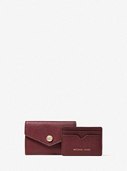 Small Saffiano Leather 3-in-1 Card Case - MERLOT - 35H1GGFD1L