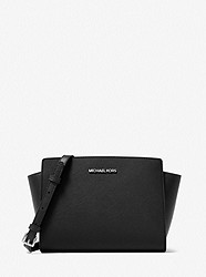 Selma Medium Saffiano Leather Crossbody Bag - BLACK - 35H8SLMM6L