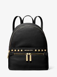Kenly Medium Studded Pebbled Leather Backpack - BLACK - 35H9GY9B2L