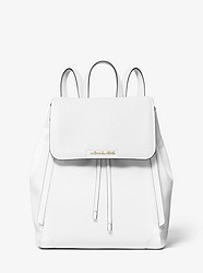 Ginger Medium Pebbled Leather Backpack - OPTIC WHITE - 35H9GYJB2L
