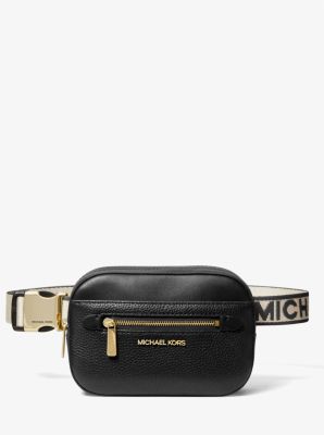 Michael Kors Jet Set Small Pebbled Leather Belt Bag In Black  display picture 2