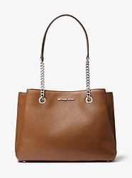 Teagan Large Pebbled Leather Shoulder Bag - LUGGAGE - 35S0SXZS7L