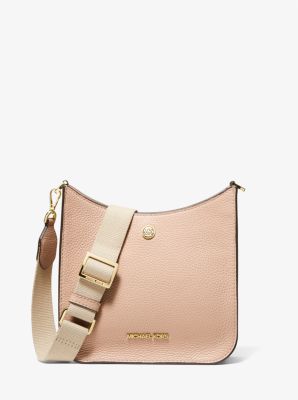 Michael Kors Briley Small Pebbled Leather Messenger Bag In Natural