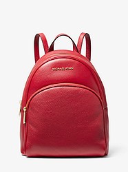 Abbey Medium Pebbled Leather Backpack - SCARLET - 35S7GAYB1L