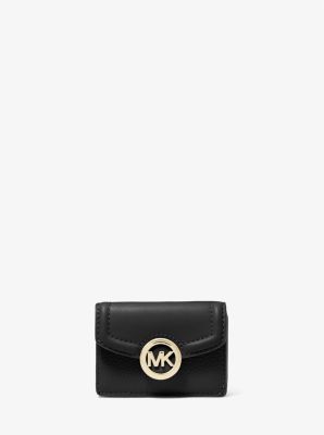 MK Très petit portefeuille Fulton à trois volets en cuir - NOIR(NOIR) - Michael Kors